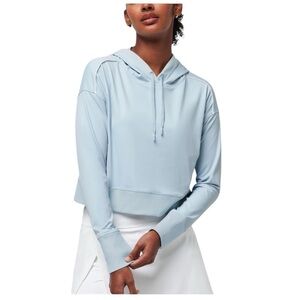 TravisMathew Women's Golden State Skyloft Stretch Light Blue Hoodie Golf Tinnis